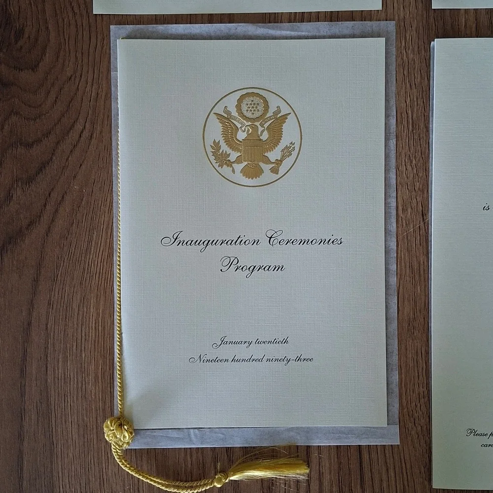 1993 Clinton Gore Congressional Inauguration Invitation Program Portraits Map - Picture 5 of 7